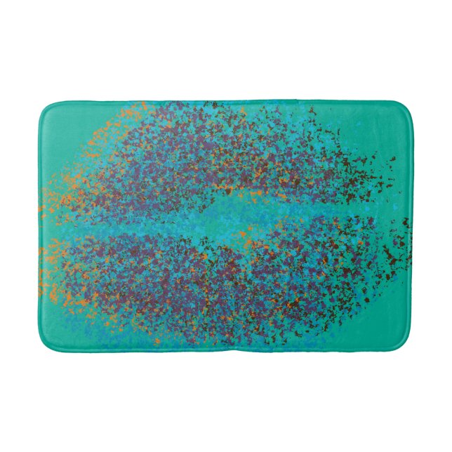 Retro Colorful Läppar Badrumsmatta (Framsidan)