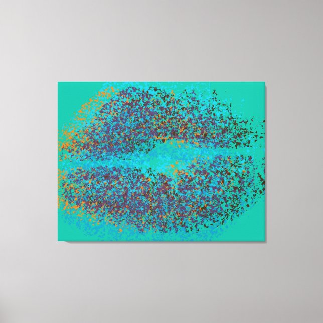 Retro Colorful Läppar Canvastryck (Framsida)