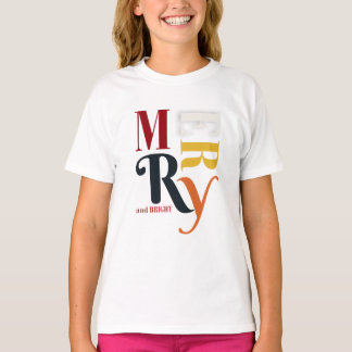 Retro Colorful Merry & Bright Vintage God jul T Shirt