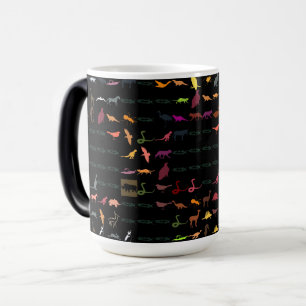 Retro Colorful Modern Animals Mönster #2 Magisk Mugg