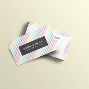 Retro Colorful Pastel Rinbow Färg Visitkort