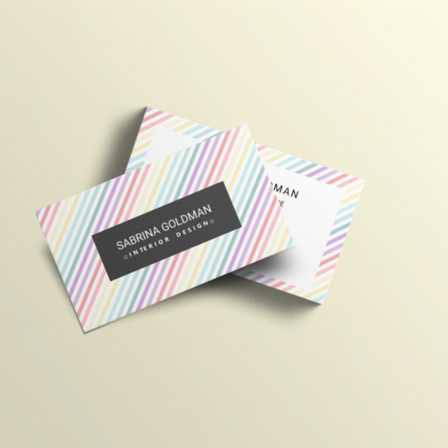 Retro Colorful Pastel Rinbow Färg Visitkort (Skapare uppladdad)