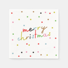 retro COLORFUL polka dot GOD JUL helgdag Pappersservett