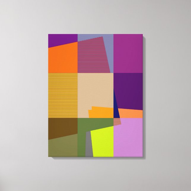 Retro Colorful POP Art 2 Wrapped Canvas (Framsida)