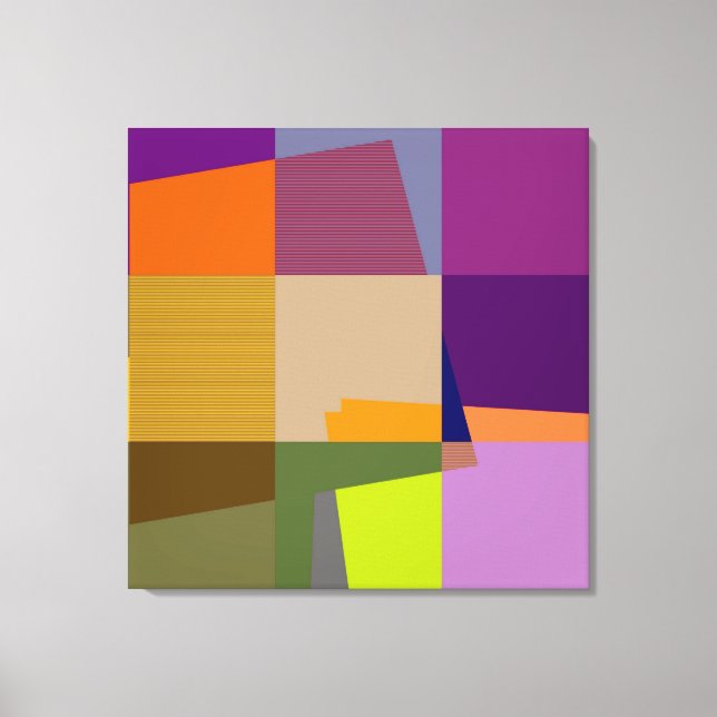 Retro Colorful POP Art 3 Wrapped Canvas (Framsida)