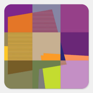 Retro Colorful Pop Art-stämplar Fyrkantigt Klistermärke