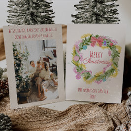 Retro Colorful Quirky Grönt jul Bow Wand Julkort