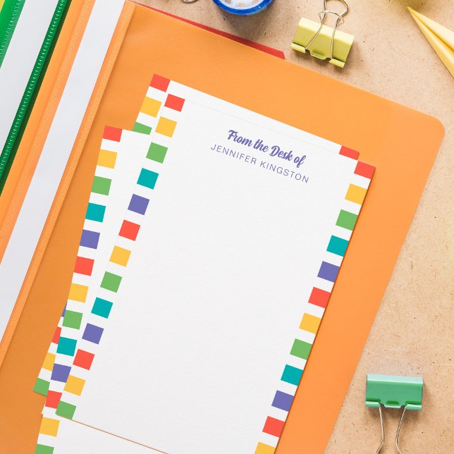 Retro Colorful Rand från skrivbordet Brevpapper (Skapare uppladdad)