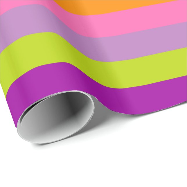 Retro Colorful Rand Mönster #22 Presentpapper (Rullad Hörn)