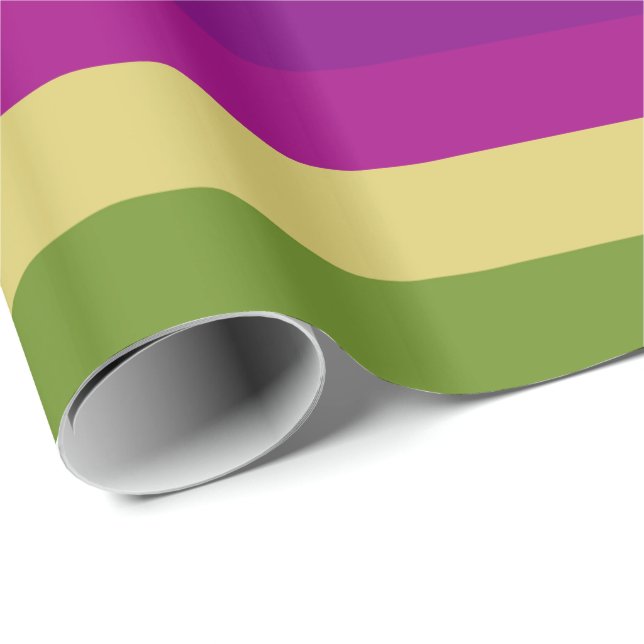Retro Colorful Rand Mönster #30 Presentpapper (Rullad Hörn)