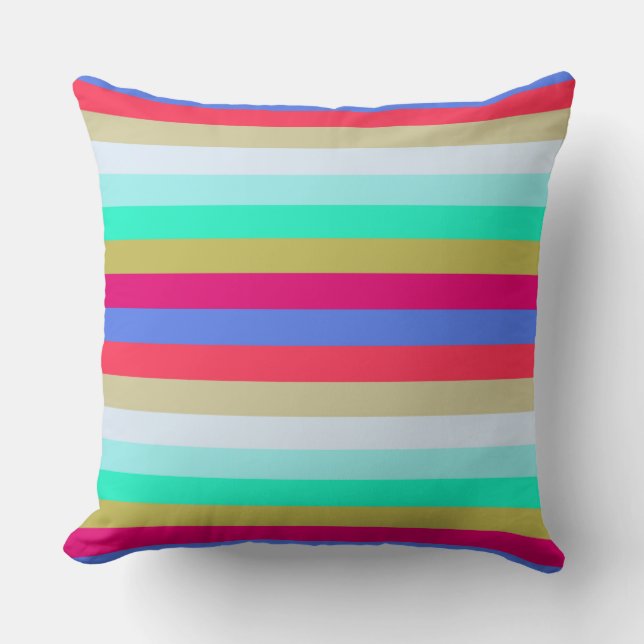 Retro Colorful Rand Mönster #32 Kudde (Framsida)