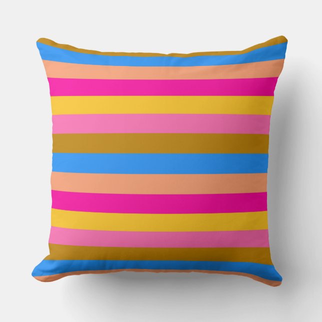 Retro Colorful Rand Mönster #8 Kudde (Framsida)