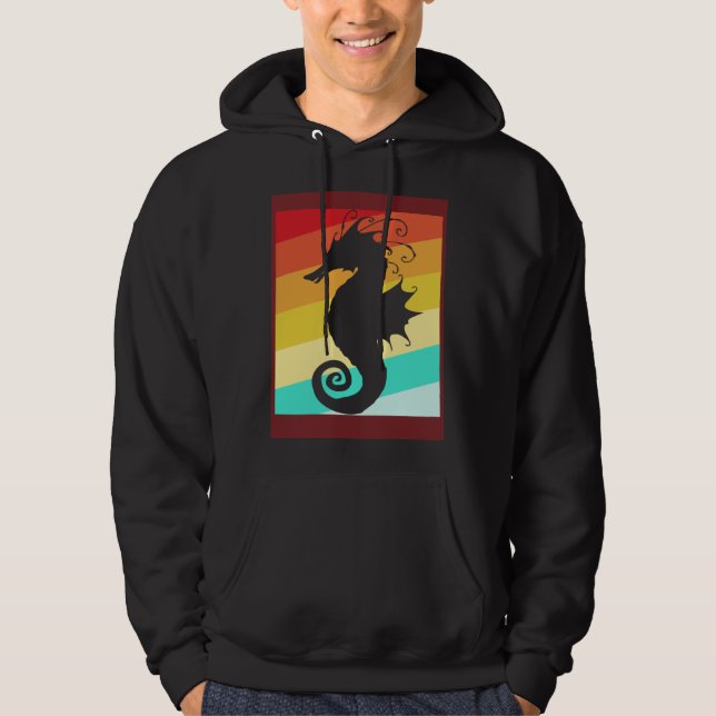 Retro Colorful Seahorse Hoodie (Framsida)