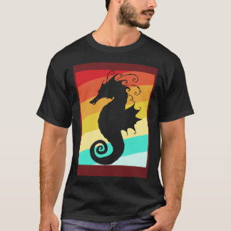 Retro Colorful Seahorse T Shirt