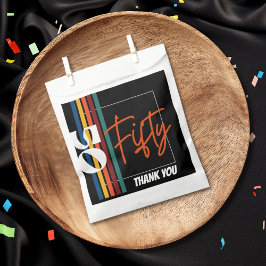 Retro Colorful Striped Fifty Birthday Party Chic