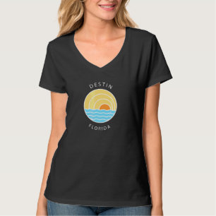 Retro Colorful Sunset Destin Beach Florida Ocean T Shirt