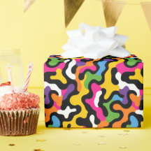 Retro Colorful Swirls Abstrakt Mönster Funky y2k