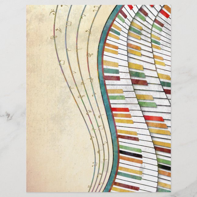 Retro Colorful Vågigt Piano (Framsida)