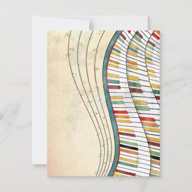 Retro Colorful Vågigt Piano (Framsida)