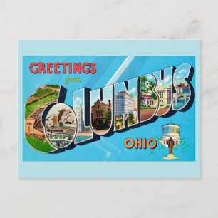 Retro Columbus Ohio Hälsning  Vykort