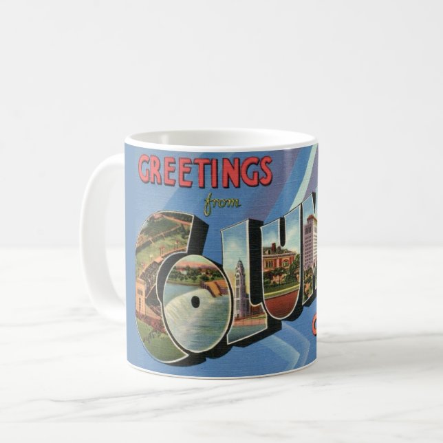 Retro Columbus Ohio välkomstmugg Kaffemugg (Framsida vänster)