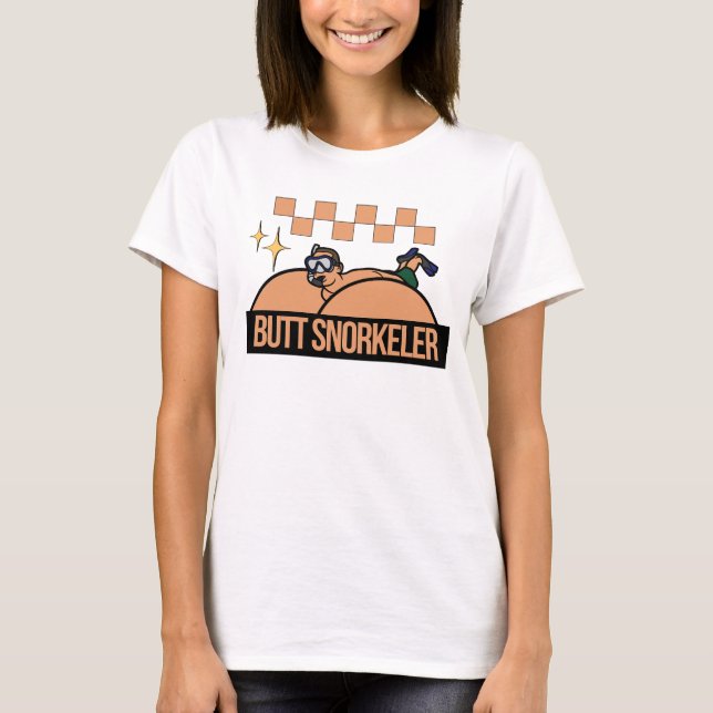 Retro Comfort Butt Snorkeler, funny Vuxen, Vuxen T Shirt (Framsida)