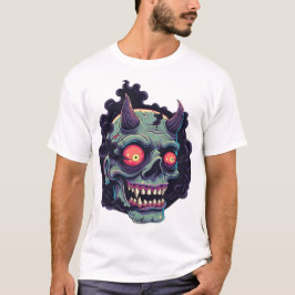 Retro Comic Style Monster Skull T Shirt