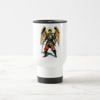 Retro Comic Style St Michael Travel Mug Resemugg