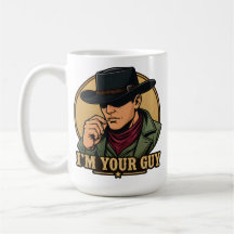 Retro Comic Svart Hatt Cowboy Jag Är Din Man