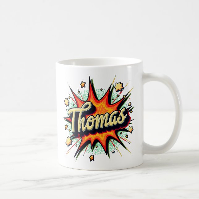 Retro Comic Thomas 2 Kaffemugg (Höger)