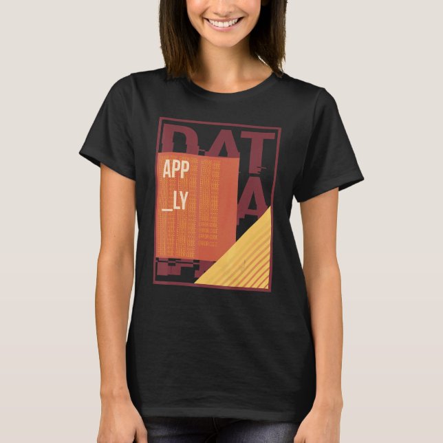 Retro Computer Glitch Geek Programmer för binär ko T Shirt (Framsida)