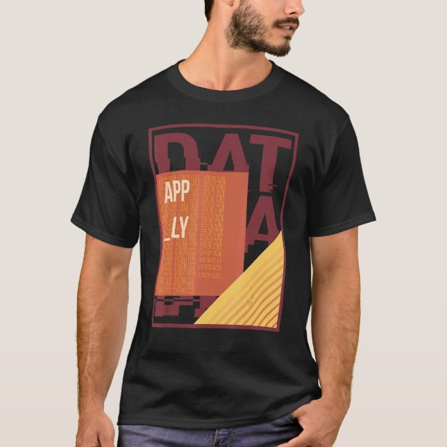 Retro Computer Glitch Geek Programmer för binär ko T Shirt (Framsida)