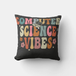 Retro Computer Science Vibes Teacher-GThrow Pillow Kudde