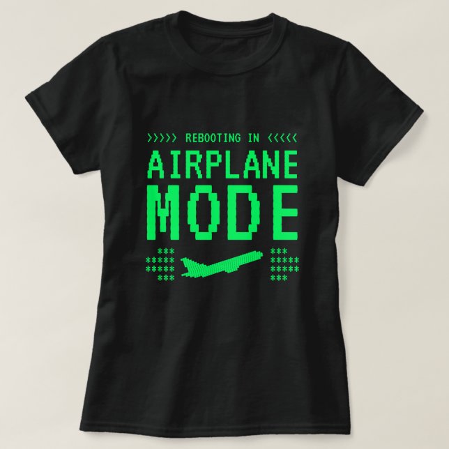 Retro Computer Style Airplane Mode T-Shirt (Design framsida)