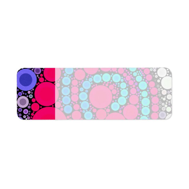 Retro Concentric Circles Coola Swirl Mönster Returadress Etikett (Framsidan)