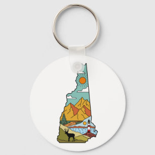 Retro Concord New Hampshire White Mountain Nyckelring