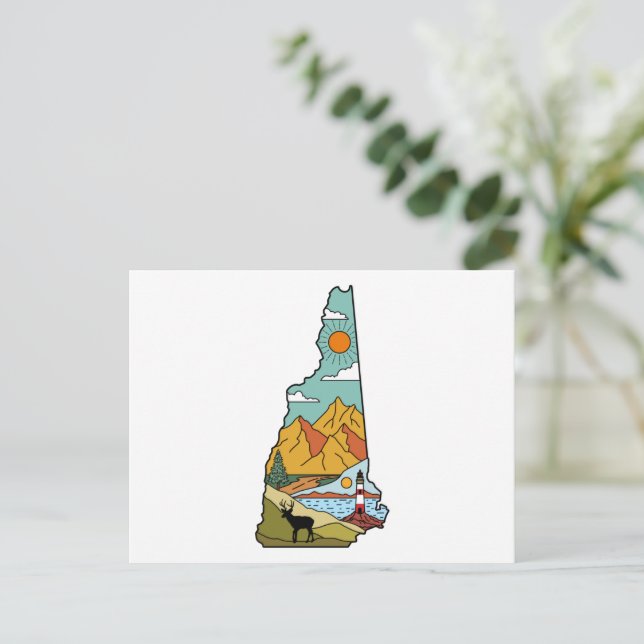 Retro Concord New Hampshire White Mountain Vykort (Stående Fram)