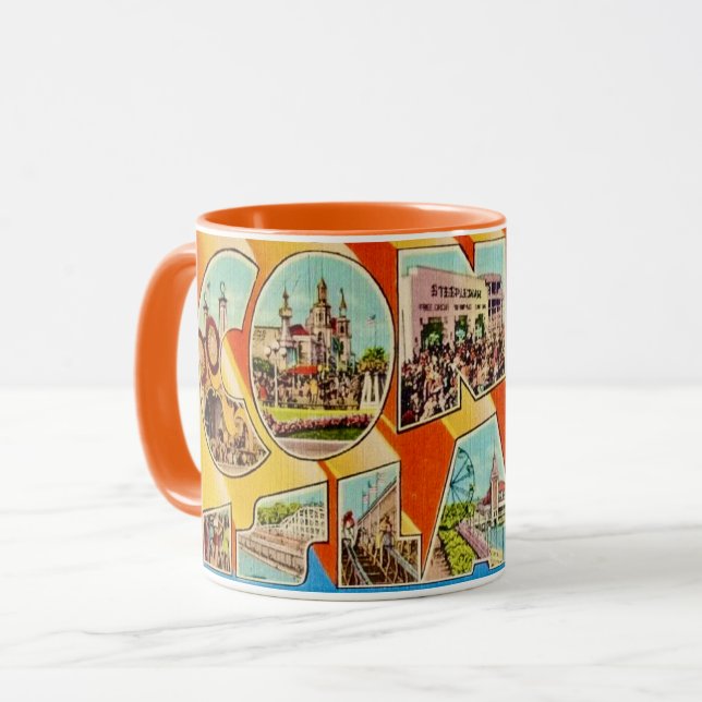 Retro Coney Island NY vykortsmugg Mugg (Framsida vänster)