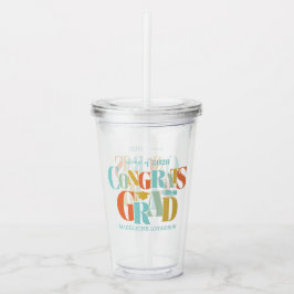 Retro Congrats Grad Graduation Black Take Away Mugg