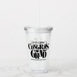 Retro Congrats Grad Graduation Black Take Away Mugg