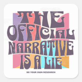 Retro Conspiracy Theory Fyrkantigt Klistermärke