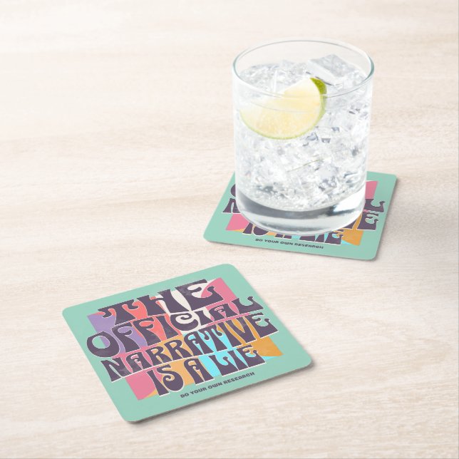 Retro Conspiracy Theory Underlägg Papper Kvadrat (Insitu)