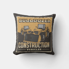 Retro Construction - Bulldozer Dekorativ kudde