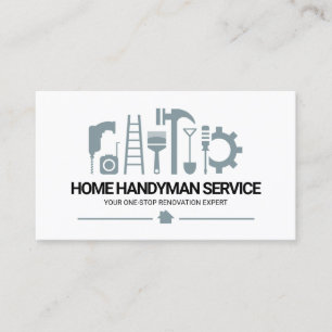 Retro Construction Handyman Verktyg Motif Visitkort