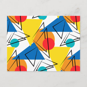 Retro Contemporary Geometric Colorful Mönster Vykort