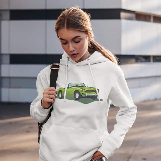 Retro Conversible Grönt Car Hoodie T Shirt (Skapare uppladdad)