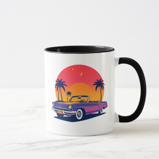 Retro Convertible Sunset Drive Mugg (Höger)