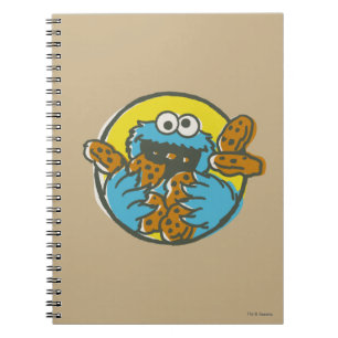 Retro Cookie Monster Anteckningsbok Med Spiral