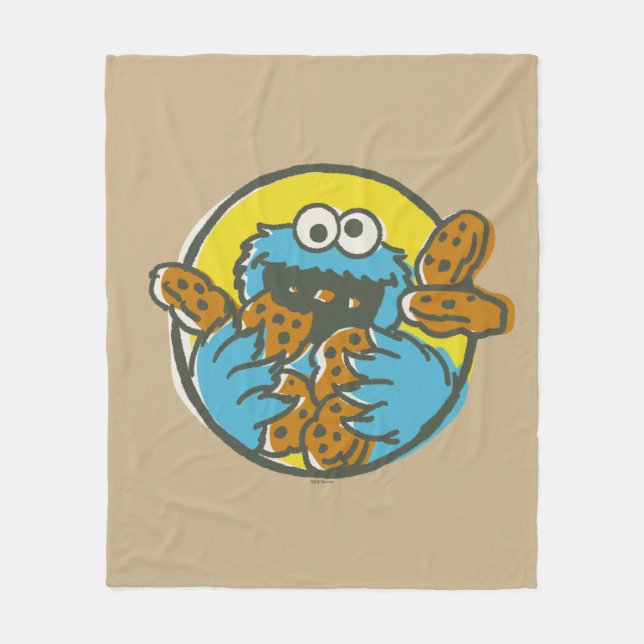Retro Cookie Monster Fleecefilt (Framsidan)