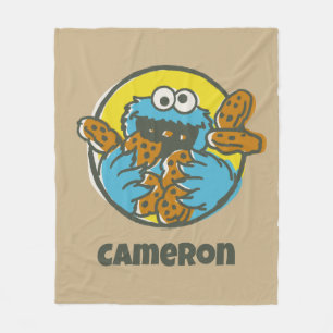 Retro Cookie Monster Fleecefilt